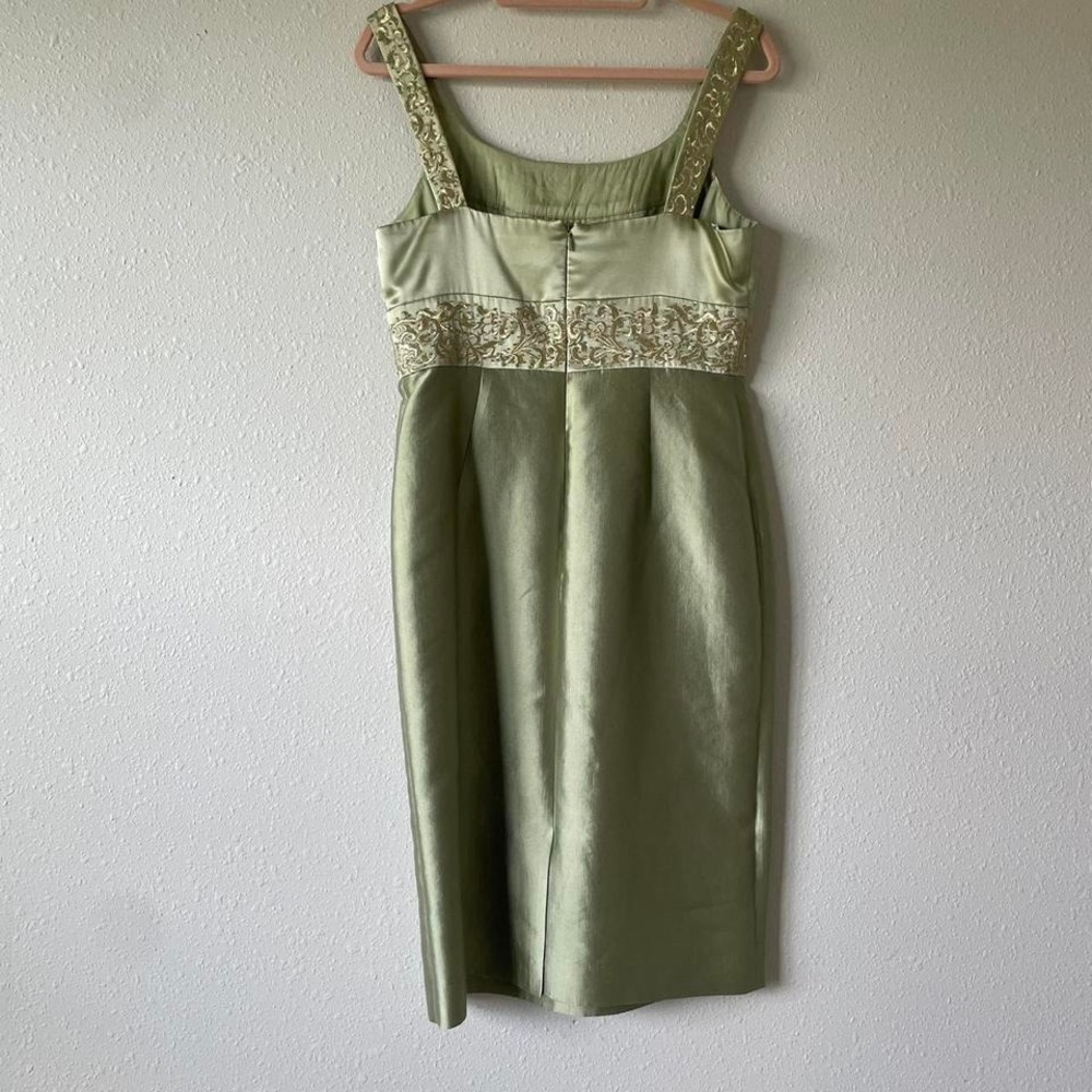 Vintage 90s / 2000s Soft Green Silk Evening Gown‎ - Picture 5 of 8